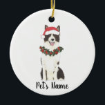 Personlig Gräns Collie Ceramic Ornament<br><div class="desc">Gör den trevliga listan i år med en personlig prydnad av ditt favoritlilla barn!</div>