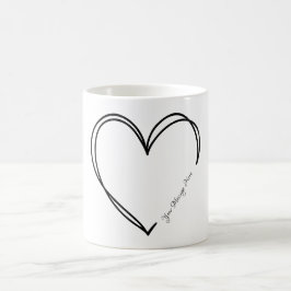 Personlig Graphic Heart Kärlek Valentine's Gift Kaffemugg