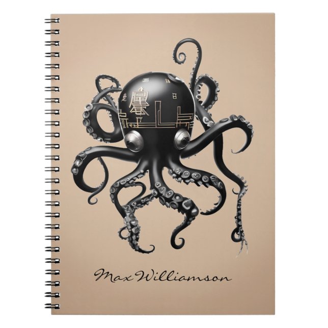 Personlig Graphic Japanska Octopus Anteckningsbok (Framsidan)