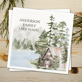 Personlig Gräs Forest Family Sjö House Cabin Pappersservett
