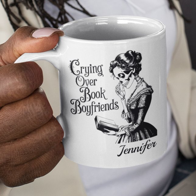 Personlig gråt över bokälskare bokmalar kaffemugg (Crying over book boyfriends mug)