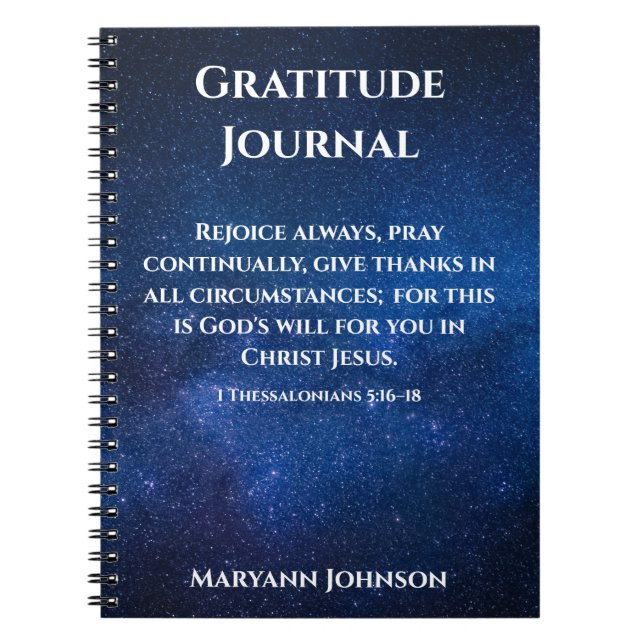 Personlig Gratitude Journal med Starry Night Anteckningsbok (Framsidan)