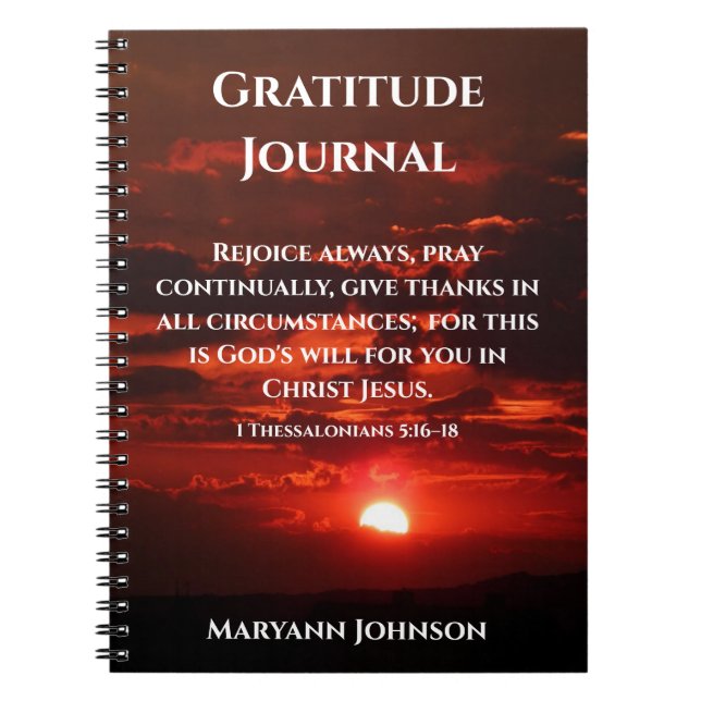 Personlig Gratitude Journal med Sunset Anteckningsbok (Framsidan)