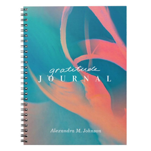 Personlig Gratitude Journal Neon Modern Trendig Anteckningsbok (Framsidan)