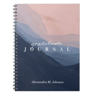 Personlig Gratitude Journal Watercolor Abstrakt Anteckningsbok