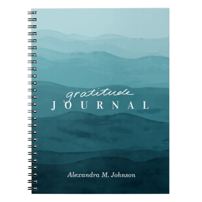 Personlig Gratitude Journal Watercolor Abstrakt Anteckningsbok (Framsidan)