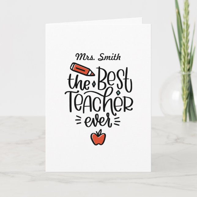 Personlig Gratitude Teacher Card Tack Kort (Framsida)