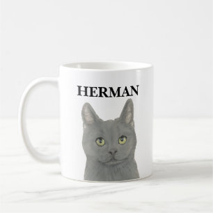 Personlig Grått Chartreuse Cat Kaffemugg