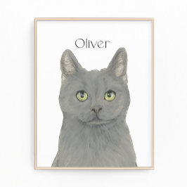 Personlig Grått Chartreux Cat Fototryck