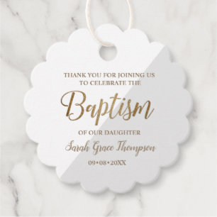 Personlig Grått Flicka baptism tack Gåvor Etiketter