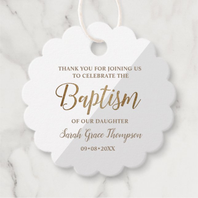 Personlig Grått Flicka baptism tack Gåvor Etiketter (Framsida)