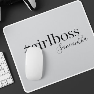 Personlig Grått #GirlBoss Namn Musmatta