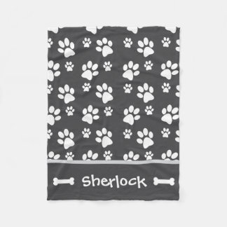 Personlig Grått Hund Blanket Puppy Gift Fleecefilt