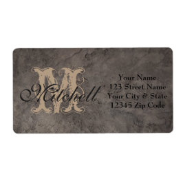 Personlig Grått Leather Shipping adressetiketters Fraktsedel