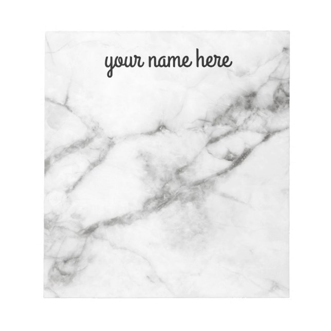 Personlig Grått Marble Anteckningsblock (Framsida)