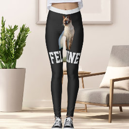 Personlig Grått Namn Cute Siamese Cat Pet Photo Leggings