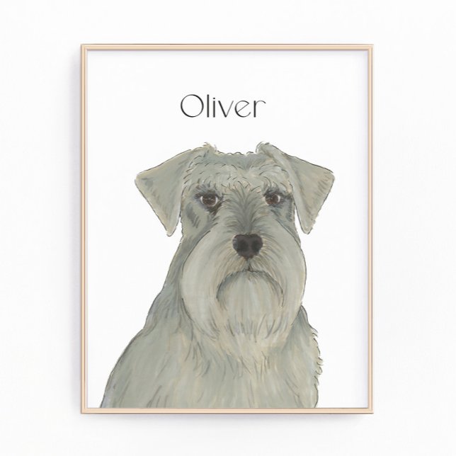 Personlig Grått Silver Schnauzer Art Fototryck (Skapare uppladdad)