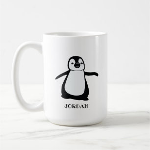 Personlig grått söt penguin illustration baby kaffemugg