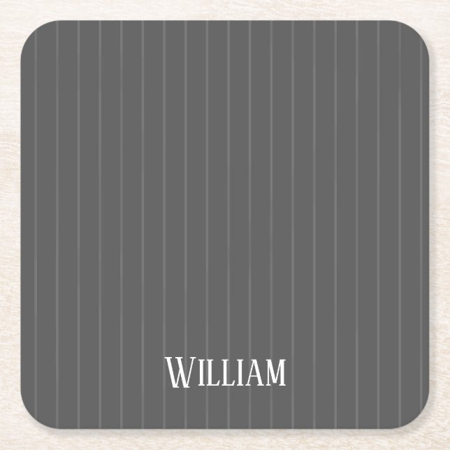 Personlig grått streck underlägg papper kvadrat (Framsidan)