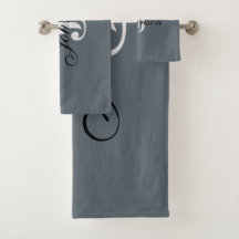 Personlig Grått Vit Elegant Monogram