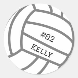 Personlig Grått Volleyball Stickers Runt Klistermärke
