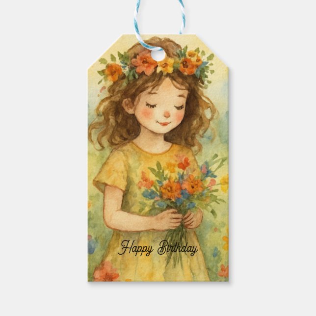 Personlig Grattis på födelsedagen Alice i underlan Presentetikett (Framsidan)