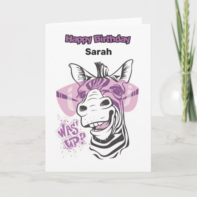 Personlig Grattis på födelsedagen Card - Glamous Z Kort (Framsida)