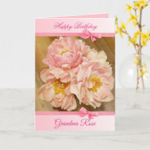 Personlig Grattis på födelsedagen Card med Rosa Pe