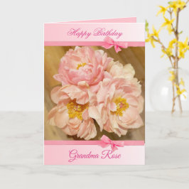 Personlig Grattis på födelsedagen Card med Rosa Pe Kort
