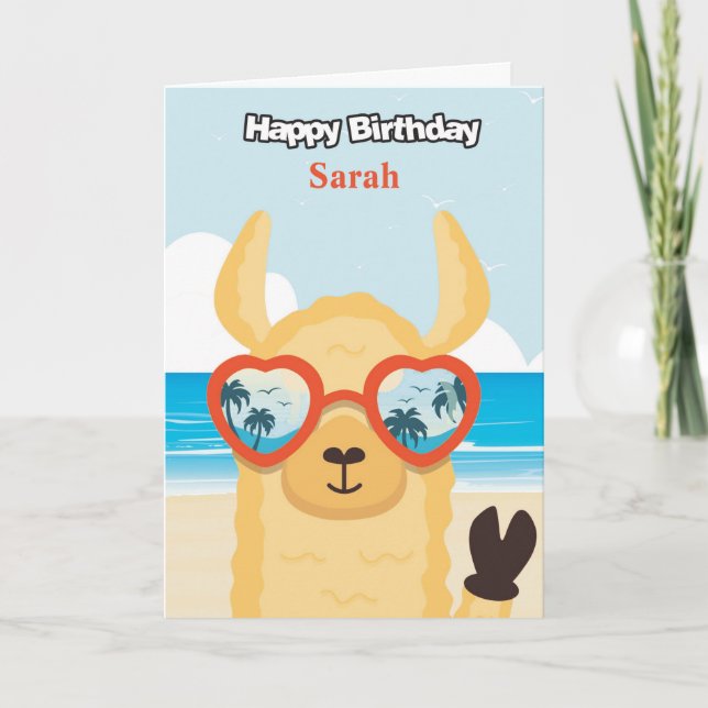 Personlig Grattis på födelsedagen-kort - Beach Lla Kort (Framsida)