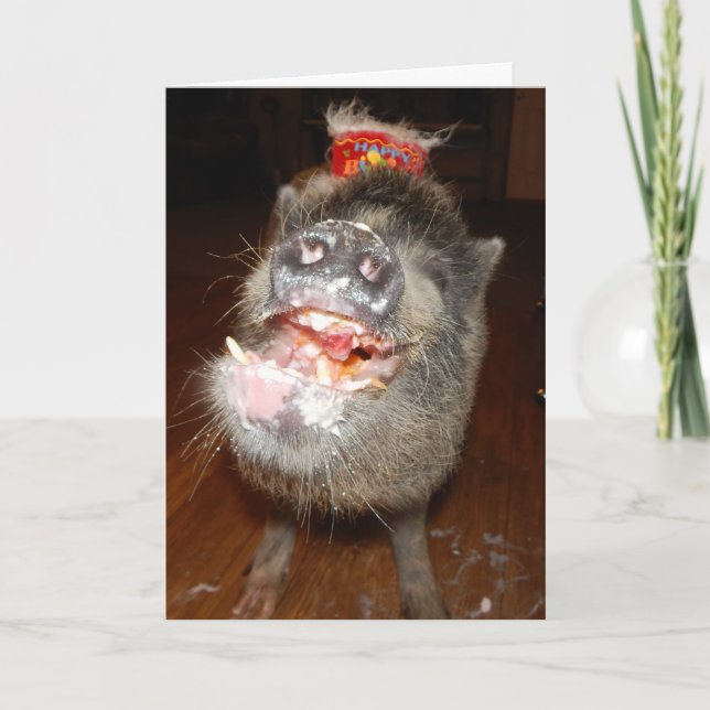 Personlig Grattis på födelsedagen Mini Gris Kort (Framsida)