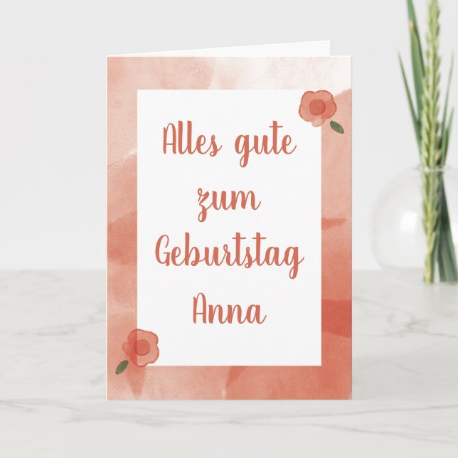 Personlig Grattis på födelsedagen på tyskt kort (Framsida)