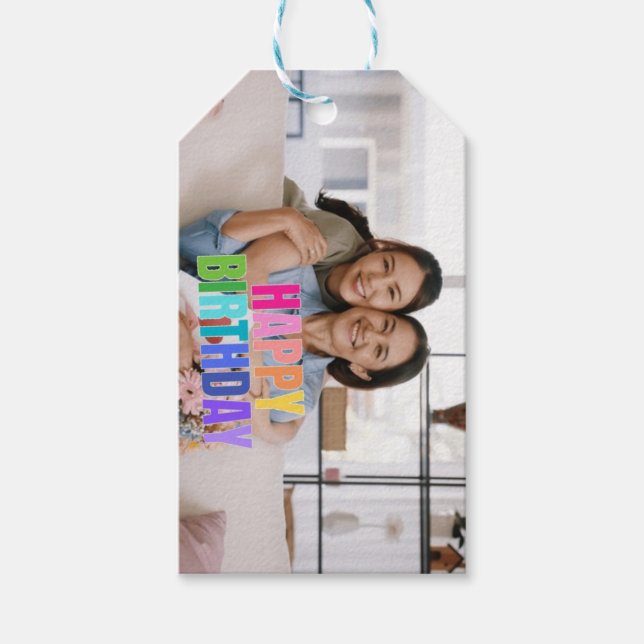 Personlig Grattis på födelsedagen Photo Namn Citat Presentetikett (Framsidan)