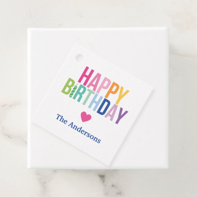 Personlig Grattis på födelsedagen Rainbow Gift-Mär Gåvor Etiketter (På plats)