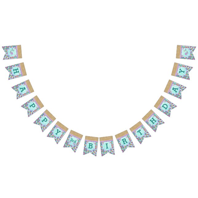 Personlig Grattis på födelsedagen Sjöjungfru Party Vimplar (Alla)