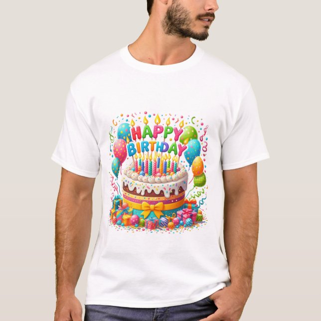 Personlig Grattis på födelsedagen T-Shirts från Za (Framsida)