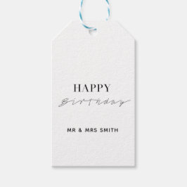 Personlig "Grattis på födelsedagen" White Presentetikett