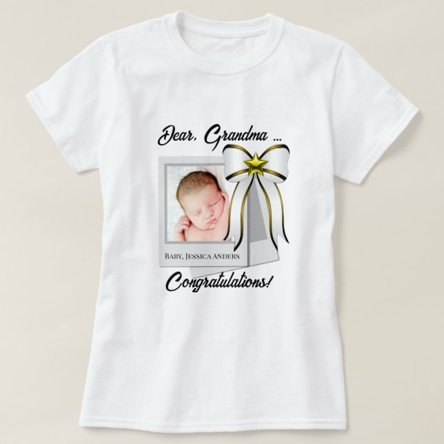 Personlig Grattisar Foto T-shirt (Design framsida)