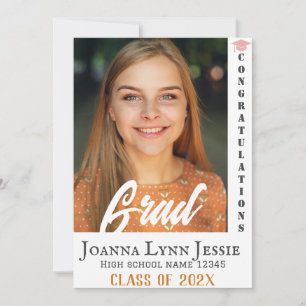 Personlig Grattiss-skript Student Photo Julkort