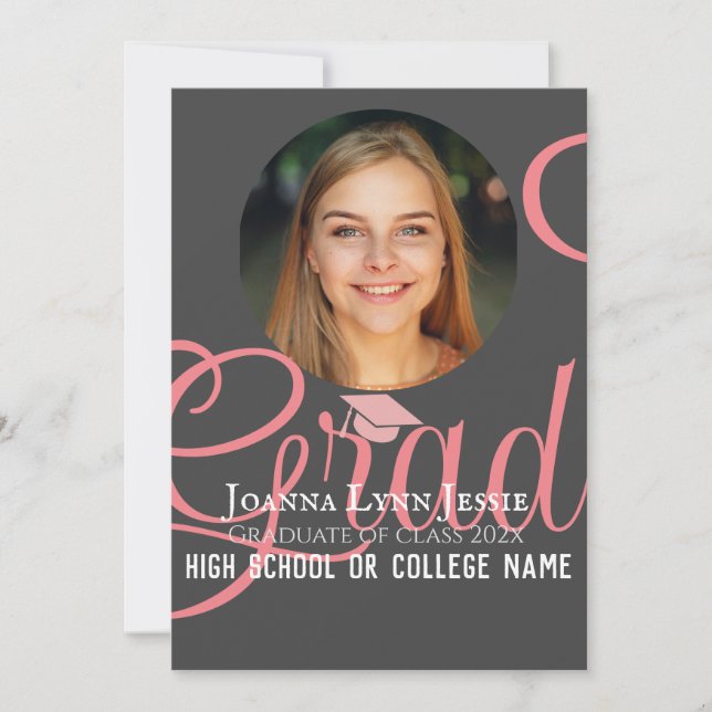 Personlig Grattiss-skript Student Photo Kort (Framsida)