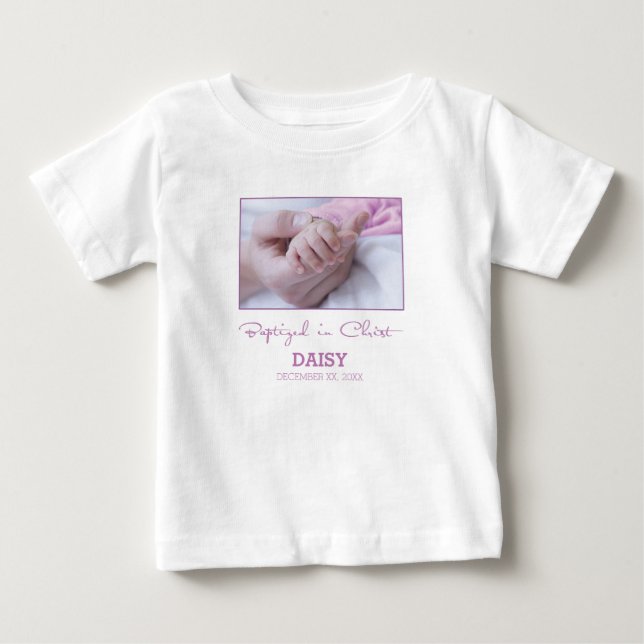 Personlig gratulation för barnedop för flicka t shirt (Framsida)