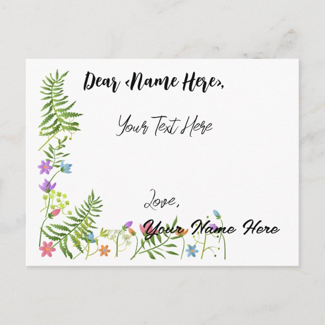 Personlig gratulationskort för alla tillfällen vykort (Framsida)