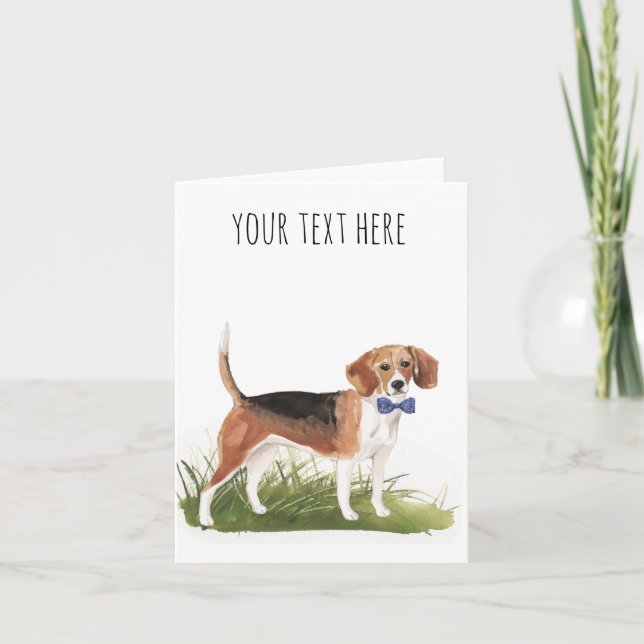 Personlig gratulationskort för Beagle Kort (Framsida)