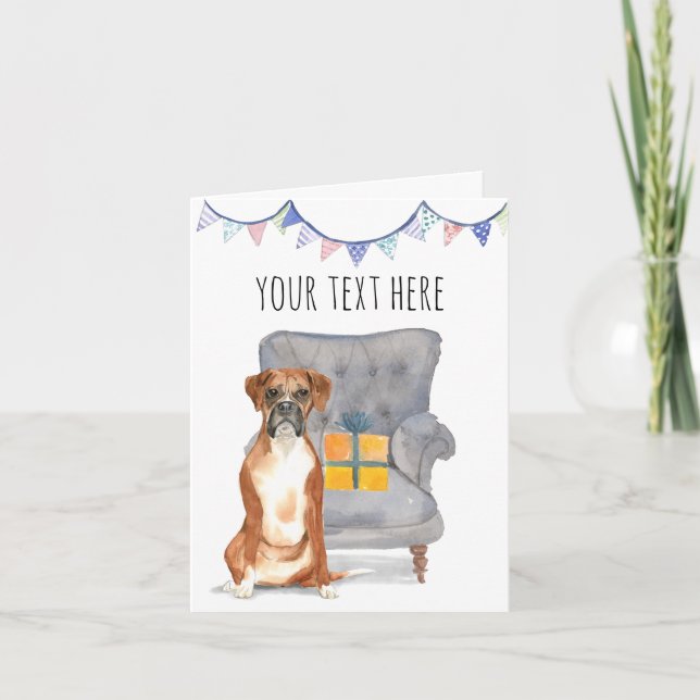 Personlig gratulationskort för Boxer Hund Kort (Framsida)