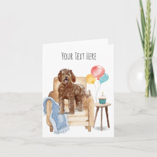 Personlig gratulationskort för Labradoodle Kort