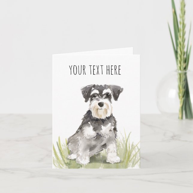 Personlig gratulationskort för Schnauzer Kort (Framsida)