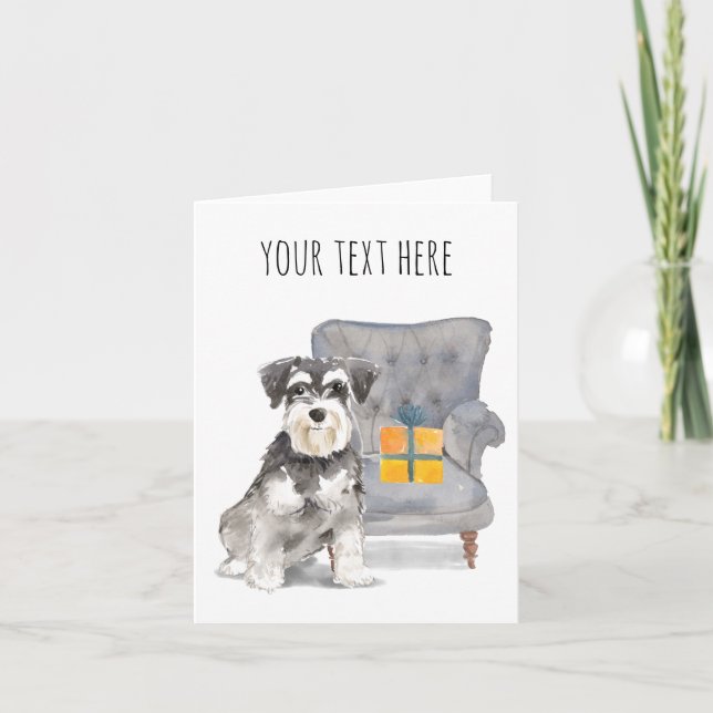 Personlig gratulationskort för Schnauzer Kort (Framsida)