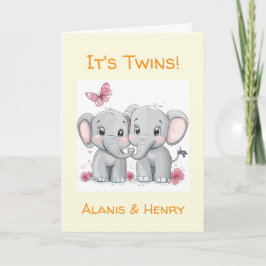 Personlig gratulationskort, Unisex Tvillingar Kort
