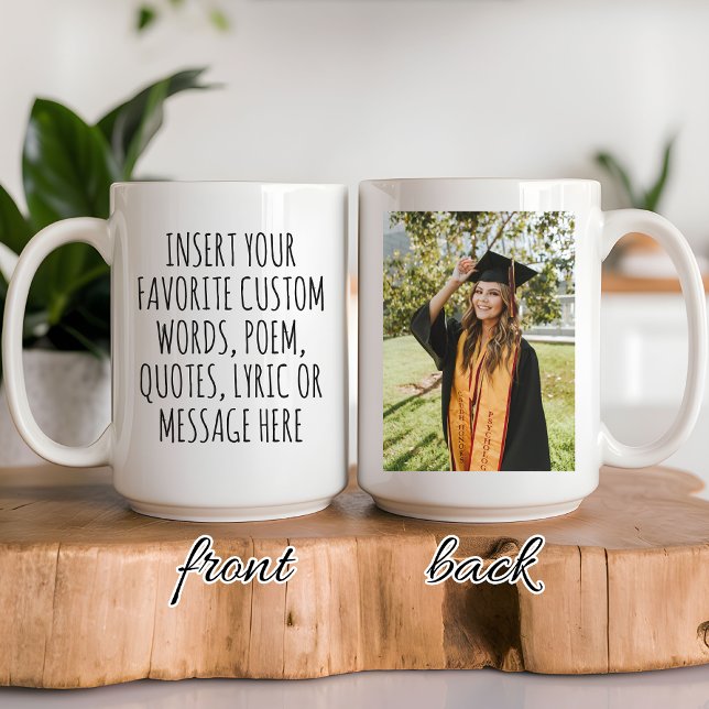 Personlig gratulationsmugg för studenter som tagit kaffemugg (Custom Photo Graduation Coffee Mug Gift for Graduates, Custom Graduation Mug Gift for College Grads)