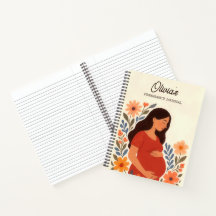 Personlig graviditetsdagbok, mysig blomsterdesign